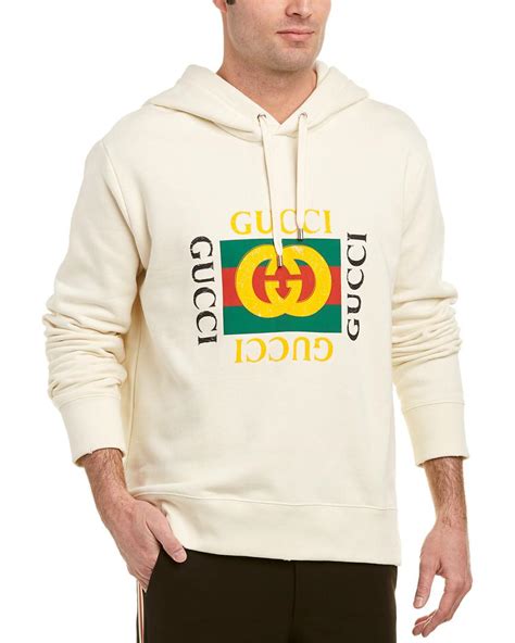 gucci hoodie embellished|white gucci logo hoodie men.